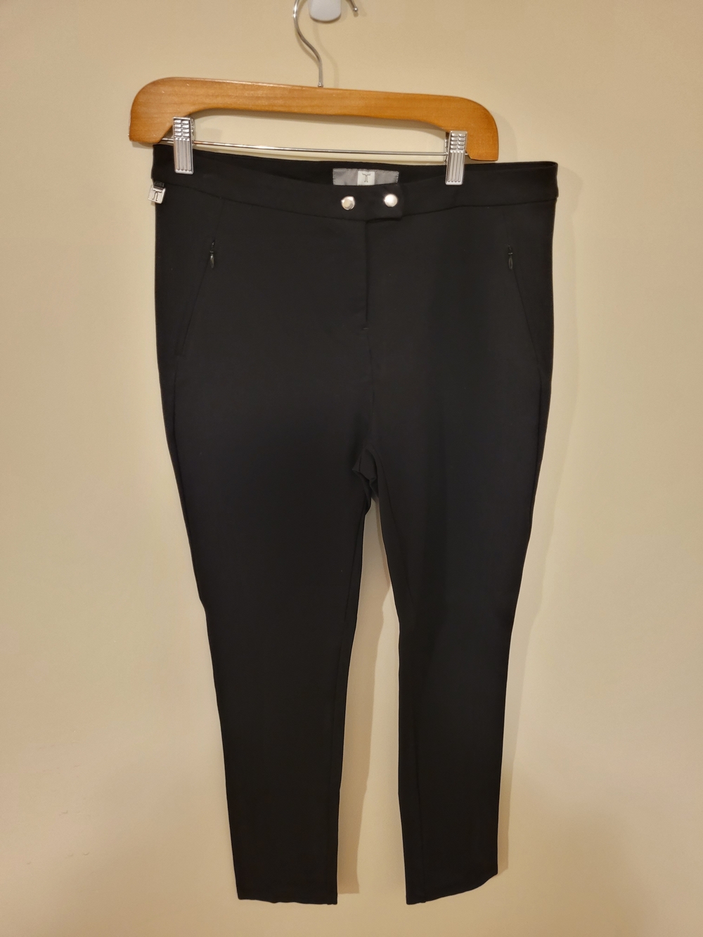 Women's Tristan Black Slim Ponte Ankle Pants Size Large